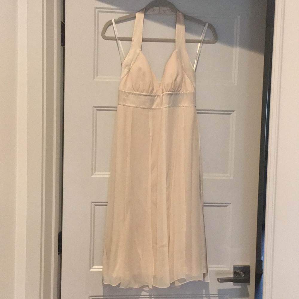 BCBG cream silk dress